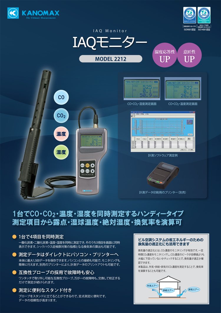 空気環境測定器 IAQモニター2212