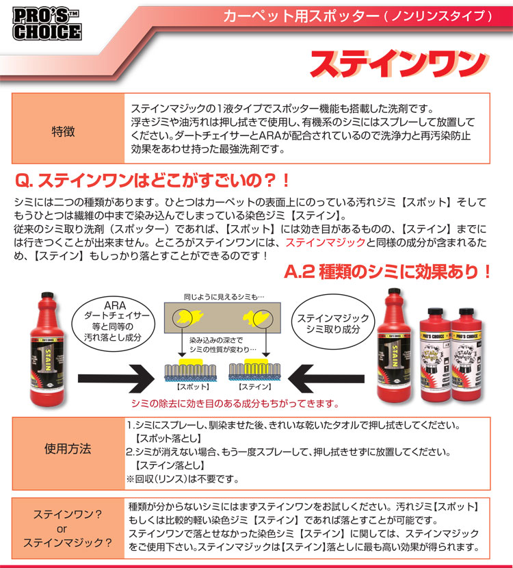 シミ取り ステイン1(ワン) 960ml