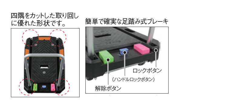 台車　小型軽量台車(フットブレーキ付)