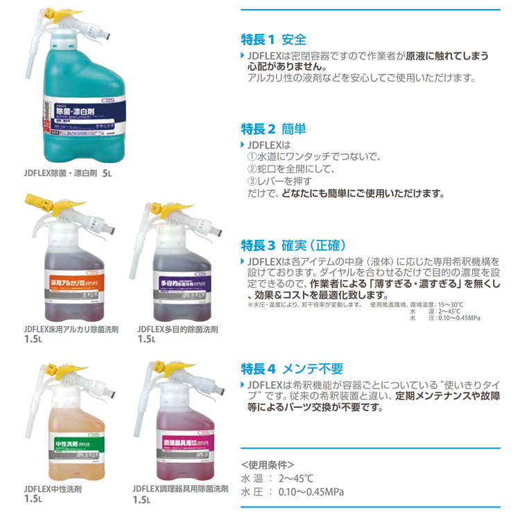 洗剤 JD-FLEX多目的除菌洗剤ND 1.5L
