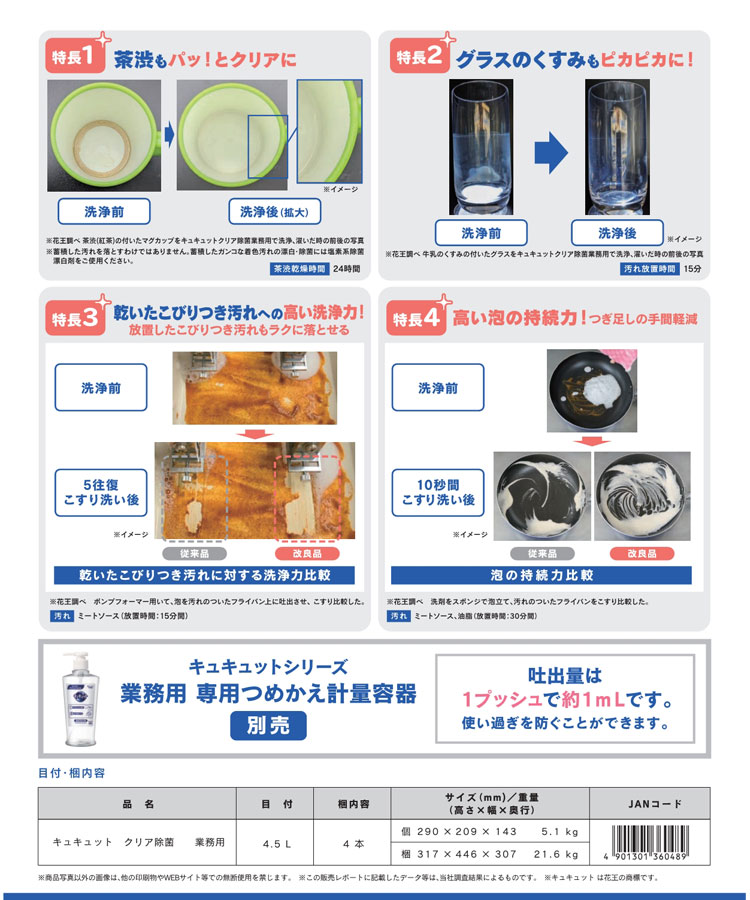 食器用洗剤　キュキュット　4.5L