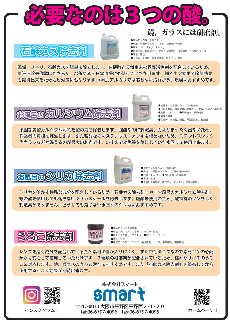 お風呂のシリカ除去剤 1L・4L