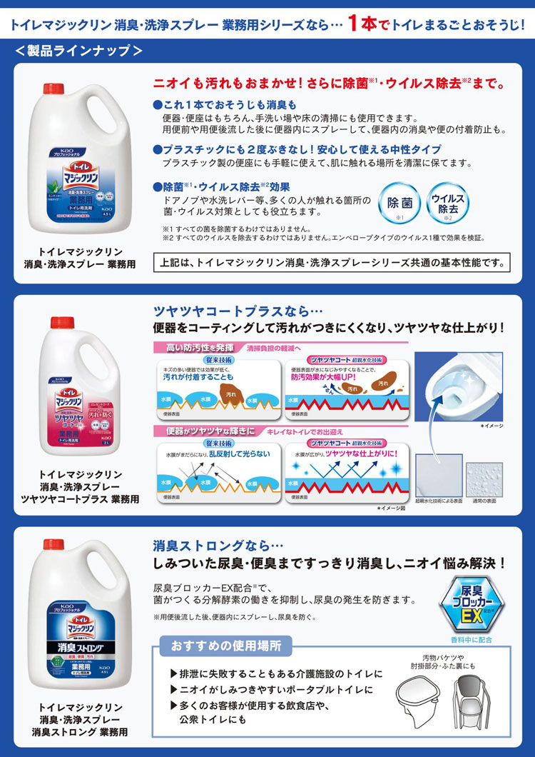 トイレマジックリン　消臭・洗浄スプレー　業務用　2L　4.5L