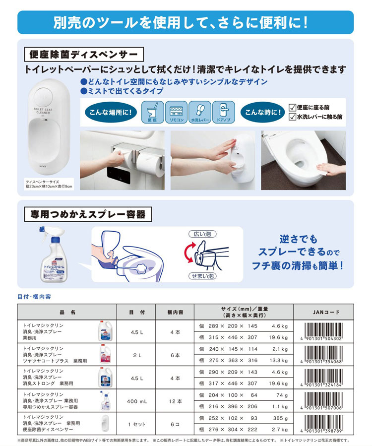 トイレマジックリン　消臭・洗浄スプレー　業務用　2L　4.5L